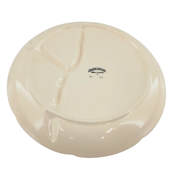 Franciscan Apple Divided Grill Dinner Plate ~ 11" Hand-Painted Ceramic Dish USA - Picture 9 of 15